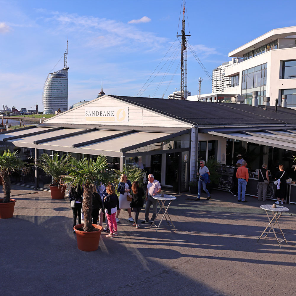 Blick auf das Gebäude Sandbank.